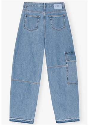 Broderie Anglaise denim carpenter jeans Light Blue Stone J1695 Ganni 